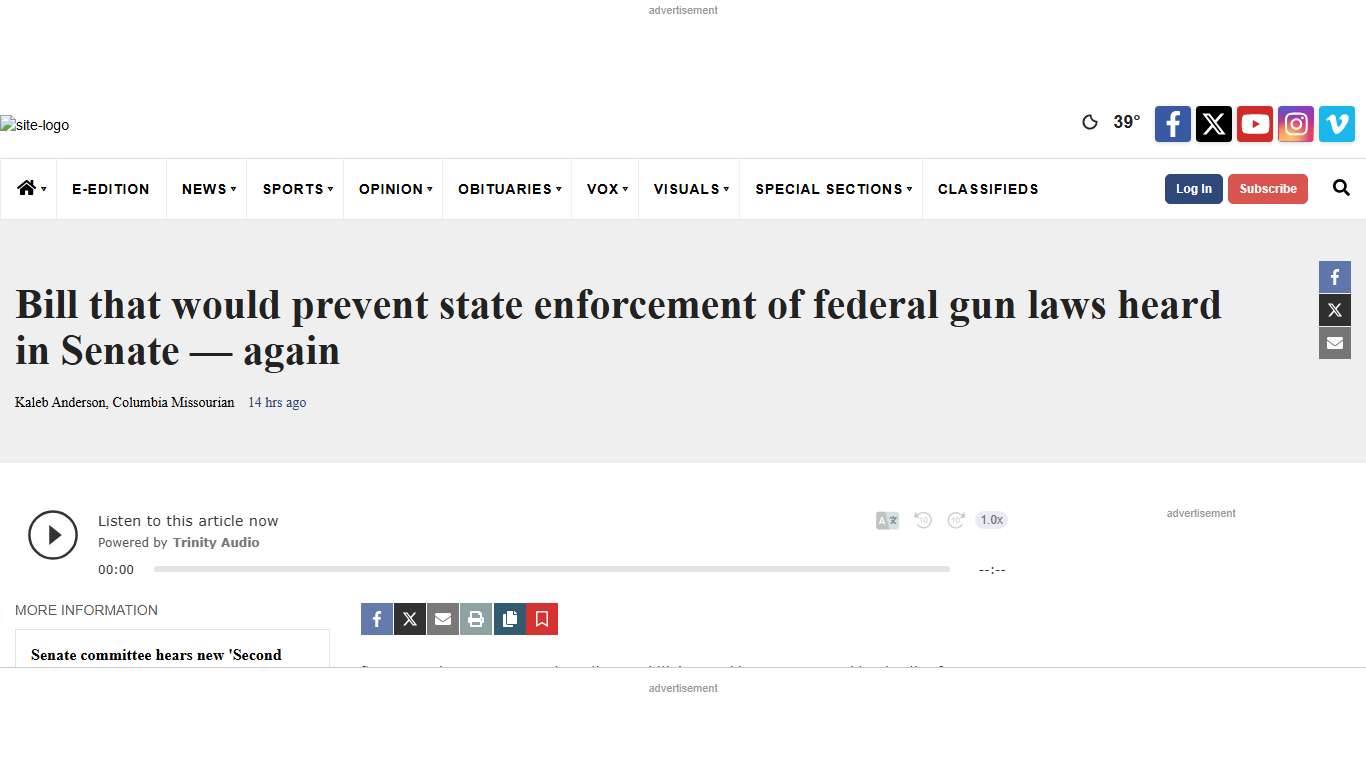 Bill that would prevent state enforcement of federal gun laws heard in Senate — again | State News | columbiamissourian.com